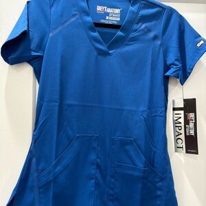 Grey's Anatomy Royal Blue V-Neck Scrub Top